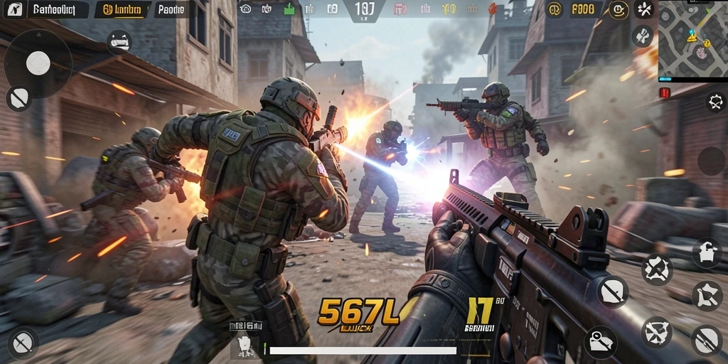 Tampilan gameplay 567LUCK dengan aksi tembak-menembak yang seru.
