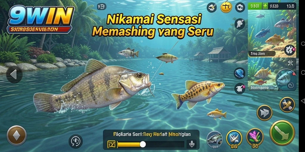 Screenshot utama 9WIN menampilkan tampilan memancing yang seru dengan ikan yang beragam.