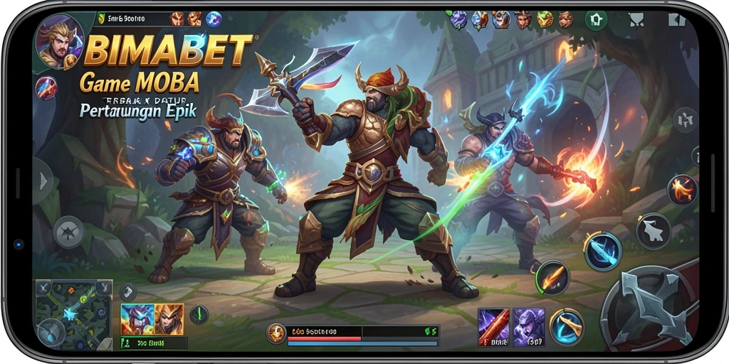 Screenshot gameplay BIMABET dengan pertarungan seru antar tim.