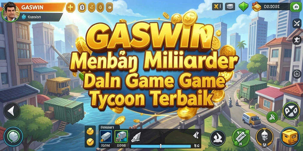 Screenshot utama GASWIN menampilkan gameplay Tycoon yang seru dan menarik.