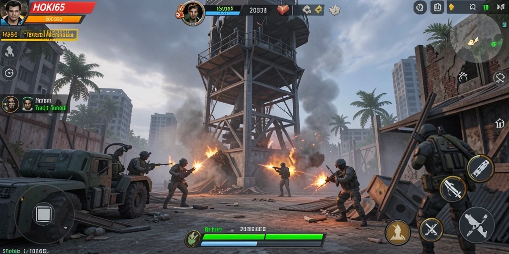 Gameplay seru HOKI65 dengan pertahanan menara strategis.