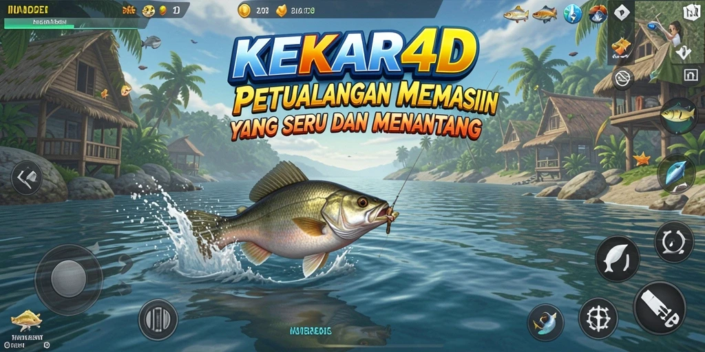Screenshot utama KEKAR4D menampilkan gameplay memancing yang seru.