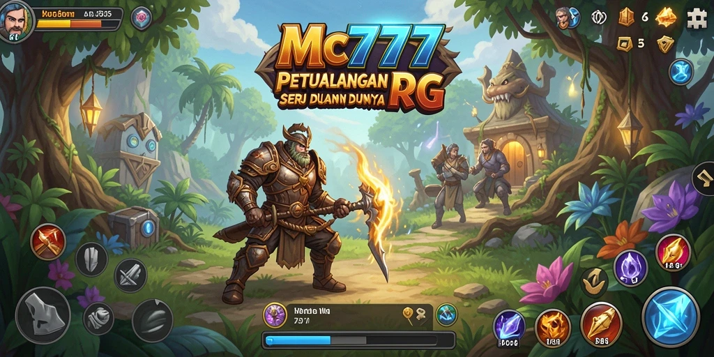 Screenshot gameplay RPG MC777 yang menampilkan karakter dalam pertempuran seru.