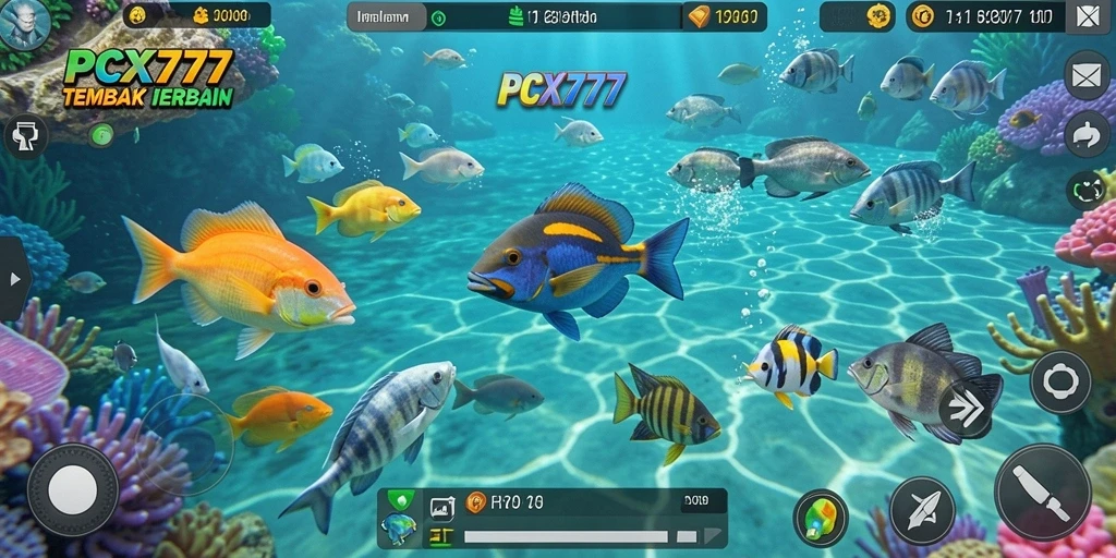 Gameplay seru Tembak Ikan di PCX777 dengan grafis menawan.