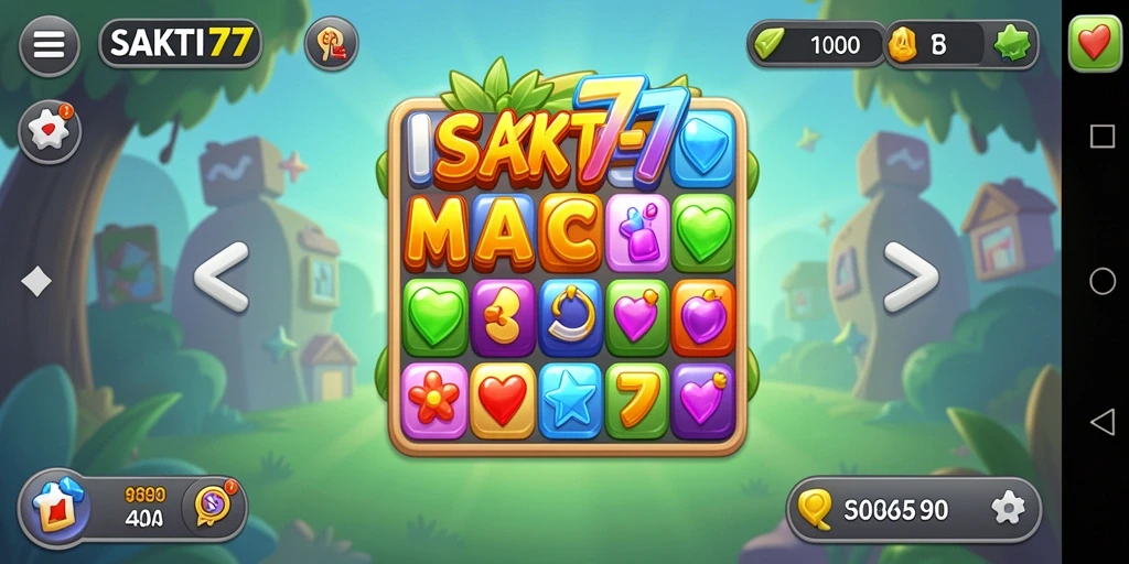 Tampilan seru gameplay SAKTI77 dengan tantangan Match-3.