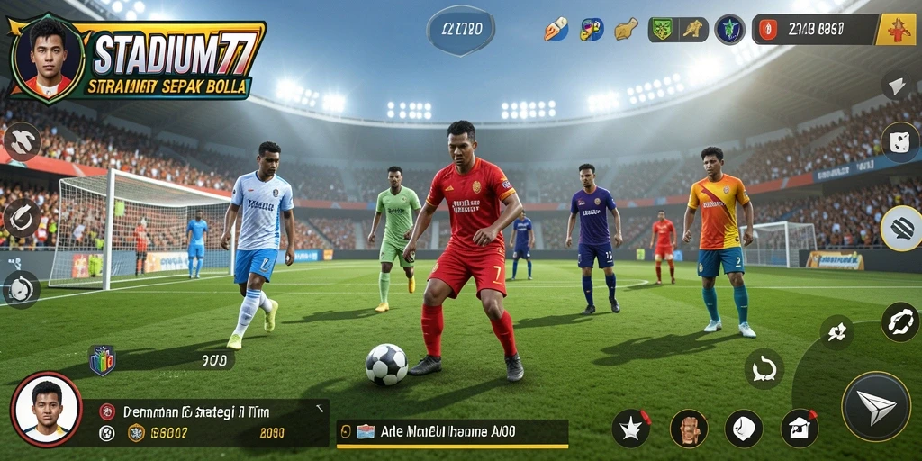 Tampilan gameplay <strong>STADIUM77</strong> yang menarik dengan aksi pertandinga real-time.