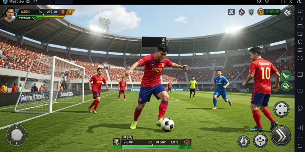 Tangkapan layar V07 menampilkan aksi intens dalam pertandingan olahraga.