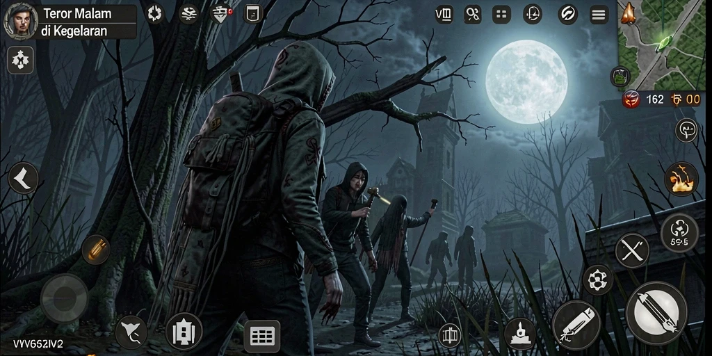 Tangkapan layar menampilkan suasana mencekam dari gameplay VV62.
