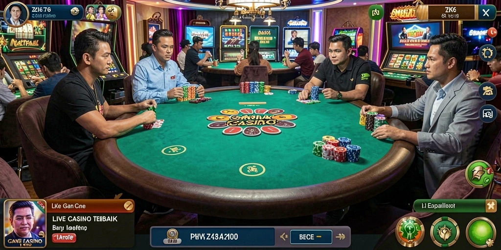 Tampilan gameplay ZK6 yang menarik dan interaktif dalam Live Casino.